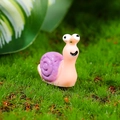 Miniature pink and purple cartoon snail resin figurine for moss micro landscape decor - Purple