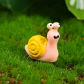 Cute pink and yellow cartoon snail figurine for moss micro landscape decoration - Yellow
