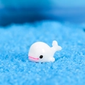 Miniatura de ballena blanca de resina para micropaisajes y decoración marina DIY - Blanco