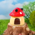 Miniature Mediterranean red mushroom house resin ornament for moss micro landscapes - 2cm / Red