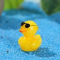 Miniatura carina in resina di anatra gialla con occhiali da sole per decoro - Stile Con Occhiali Da Sole (Giallo Ragazzo)