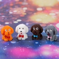 Set of four colorful mini resin teddy dog figurines for moss micro landscape DIY decor - Mixed Colors