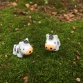 Set of two miniature zebra resin figurines with black and white stripes for moss landscape - Zebra / Miniature Size