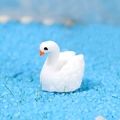 Miniature white resin swan figurine for succulent landscaping and bonsai decoration - Female Swan