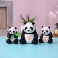 Dreiteiliges Set niedlicher Panda-Figuren mit Bambus für Mikro-Landschaftsdekoration - Kleiner Panda (Kleine Größe)