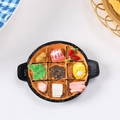 Detailed macro view of a 3D resin hotpot fridge magnet with miniature food ingredients - Hot Pot Pan (No Magnet)