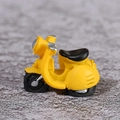 Miniature vintage bright yellow scooter model ornament for home garden decor - Yellow / 3.5cm