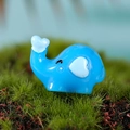 Mini figura de elefante de resina azul con detalles de corazón para micro paisajes - Azul