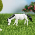 Figura de caballo manchado blanco y negro para micropaisajes y decoración de jardines - Altura 2.4cm / Blanco