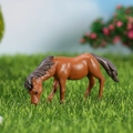Figura de caballo marrón en miniatura para decoración de paisaje, poni realista de PVC - Altura 2.4cm / Marrón