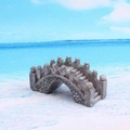 Miniature stone-textured resin arch bridge for succulent terrariums and bonsai gardens - Gray