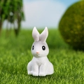 Miniatur-Hasenfigur aus weißem Harz für Mikro-Landschaften mit realistischer Textur - Grau
