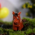 Miniature resin horse figurine in dark reddish brown for succulent garden decor - Horse