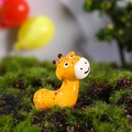 Miniature giraffe resin figurine in orange with red spots for micro landscape decor - Giraffe