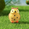 Miniature yellow owl resin figurine for moss micro-landscapes and garden decor - Male Owl Light Coffee