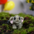 Cute grey resin elephant miniature for succulent gardens and desktop decor - Elephant