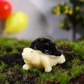 Miniature resin turtle figurine in cream and black for succulent micro landscape decor - Turtle