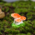 Figurine di funghi in resina arancione in miniatura per decorazione di piante succulente - Fungo