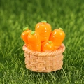 Miniature resin carrot basket ornament for succulent pots and DIY fairy garden decor - Basket Of Carrots (No.10)