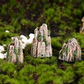 Set de 3 rocallas en miniatura con musgo verde para decoración de acuarios y bonsáis - Rocalla De Montaña Y Adornos De Musgo Artificial