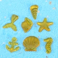 Ensemble de charmes océaniques en résine jaune avec étoile de mer et hippocampe - Jaune