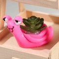 Pink cartoon snail figurine with faux succulent for desk moss micro landscape decor - Rose Red