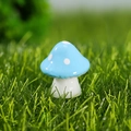Miniatuur hars blauwe paddenstoel met witte stippen voor micro landschap decor - Blauw