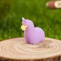 Miniature purple resin alpaca figurine with textured fur for DIY micro landscape decor - Purple
