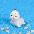 Mini figurine de phoque en résine blanc et violet pour décoration micro paysage - Fils Otarie Blanc Violet