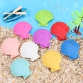Colorful resin scallop shell ornaments for miniature beach crafts in nine vibrant shades - Shell