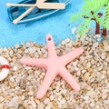 Pink resin starfish pendant with granular texture for DIY craft and beach home decor - Starfish With Rope / Pink