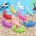 Set of nine colorful koi resin figurines for miniature aquatic garden landscaping - Fish