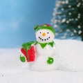Figura de muñeco de nieve de resina con caja de regalo roja para decoración navideña - No. 1 (Sombrero Rojo Verde con Regalo)