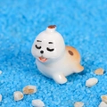 Miniature seal figurine with brown spots on white resin for micro landscape decor - Orange Spotted Sea Lion Son / White