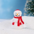 Mini figura de muñeco de nieve de resina con gorro rojo para decoración Navidad - No. 2 (Sombrero y Bufanda Rojos)