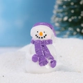 Figura de muñeco de nieve de resina con gorro morado para decoración navideña festiva - No. 3 (Sombrero y Bufanda Morados)