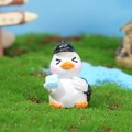 Cute resin scholar duck figurine with black hat and blue book for desk decor - White Duck With Blue Book (7号)