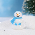 Figura de muñeco de nieve de resina con bufanda azul para decoración navideña - No. 4 (Bufanda y Orejeras Azules)