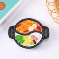 Creative resin 3D fridge magnet featuring a miniature Chinese split hot pot design - No Magnet / Divided Hot Pot