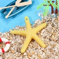 Mediterranean bright yellow resin starfish pendant for DIY home and Christmas decor - Starfish With Rope / Yellow