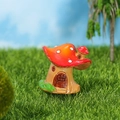 Miniatur Pilzhaus aus Harz mit rotem Dach für Moos Mikro Landschafts Deko - Rot (Farbe 2)