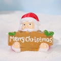 Miniature resin Santa Claus holding a Merry Christmas sign for winter DIY landscaping - Santa Claus with Sign Board (Style 5)