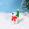 Christmas polar bear figurine with red scarf and tree for winter micro landscape - Christmas Bear