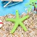 Lime green resin starfish charm with hanging hole for DIY crafts and home decor - Starfish With Rope / Green