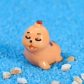 Miniature orange resin seal figurine for micro landscapes and desktop decor - Sea Lion Son / Deep Yellow
