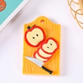 3D resin fruit cutting board fridge magnet with red apple and knife decorative design - No Magnet / Apple Cutting Board