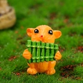 Cute resin hamster figurine playing a green panpipe for succulent garden micro landscape - Hamster with Panpipe