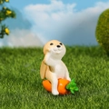 Miniature resin rabbit figurine riding a carrot for garden micro landscapes - Light Brown Rabbit Riding Carrot (Style 4)