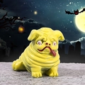 Creepy yellow zombie pug resin figurine for Halloween miniature landscape DIY decor - Magic Zombie Style Pug