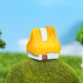 Miniature fairy tale thatched cottage model with yellow roof for succulent landscape - Large Style